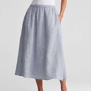Eileen Fisher Organic linen midi skirt large